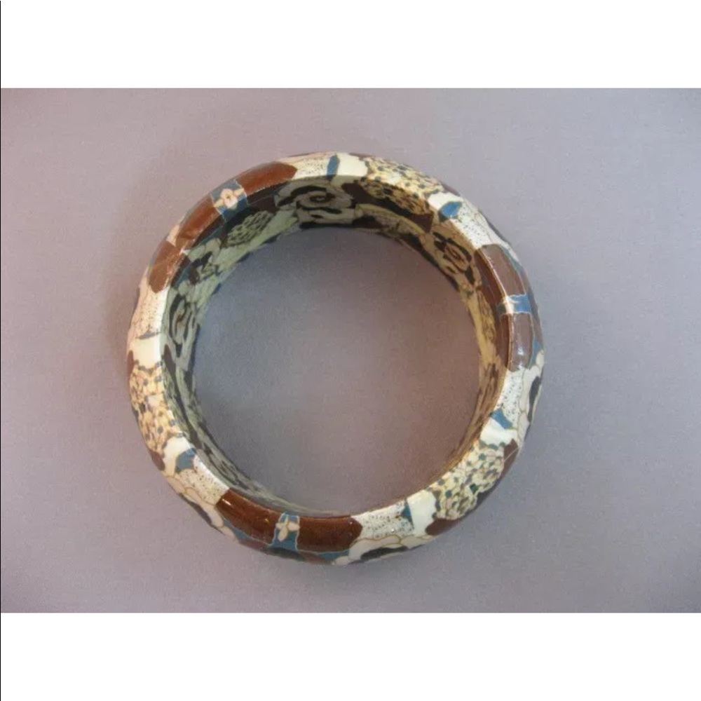 Wide Decoupaged Bangle Bracelet - image 4